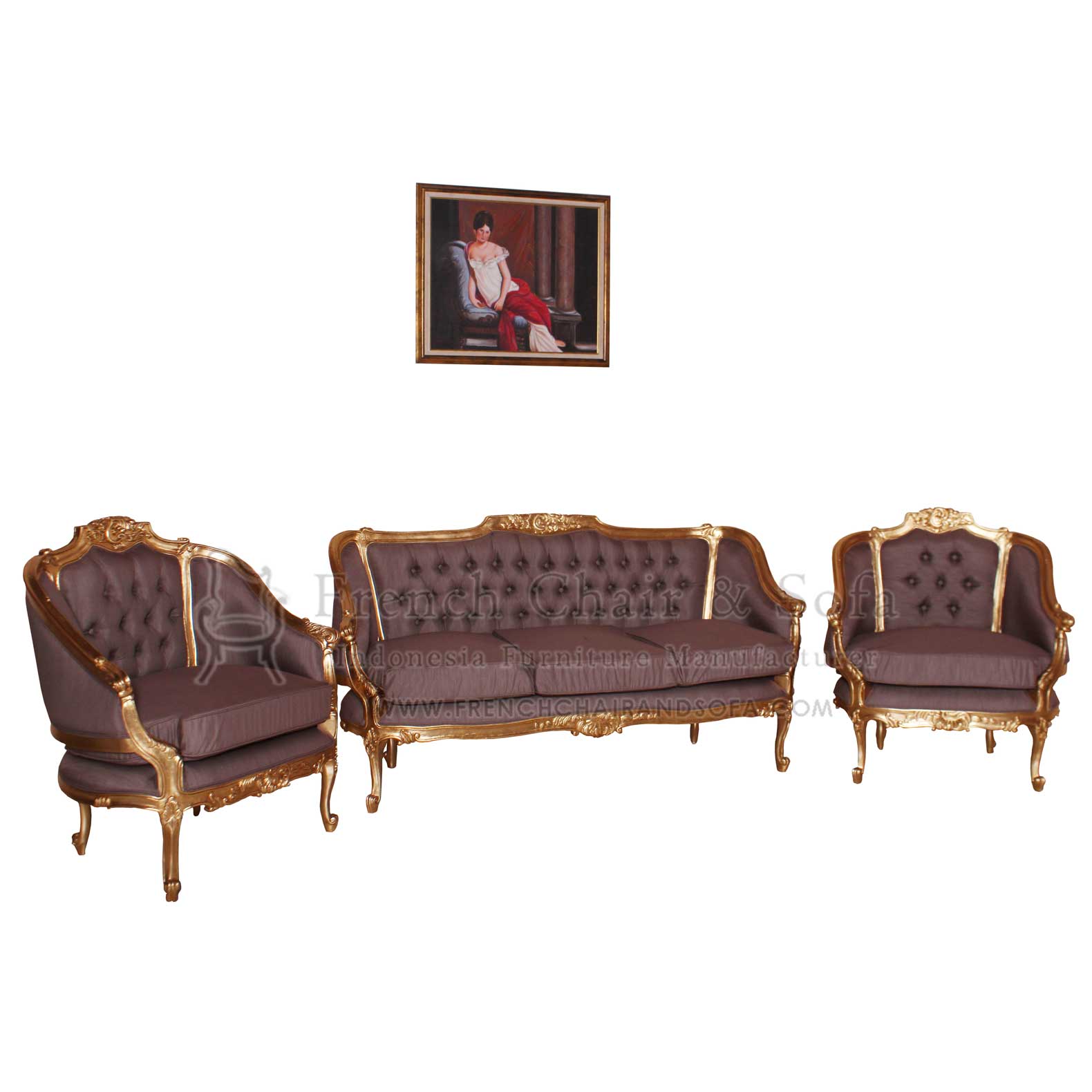 Sofa Louis XV Set, Luxury Sofa Livingroom Set By French Chair and Sofa